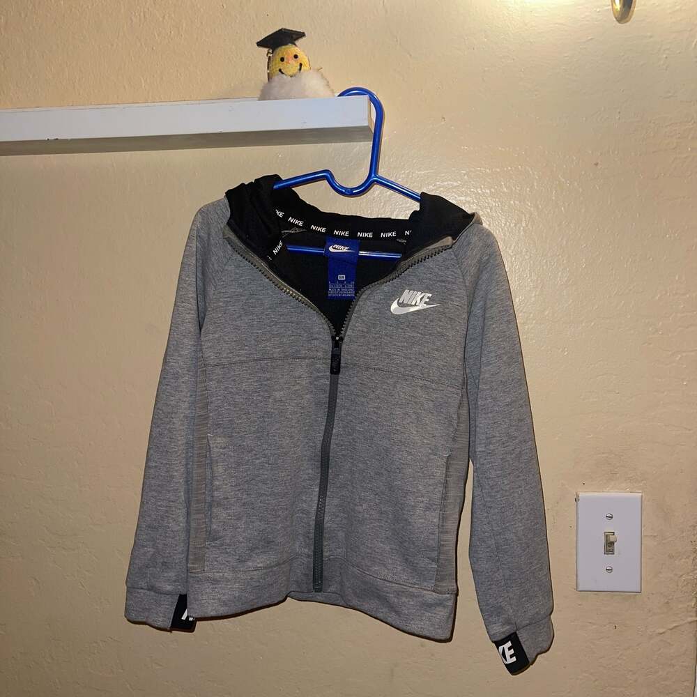 5/S - Nike Kids Sportswear Advance 15 Full Zip Fleece Hoodie Gray